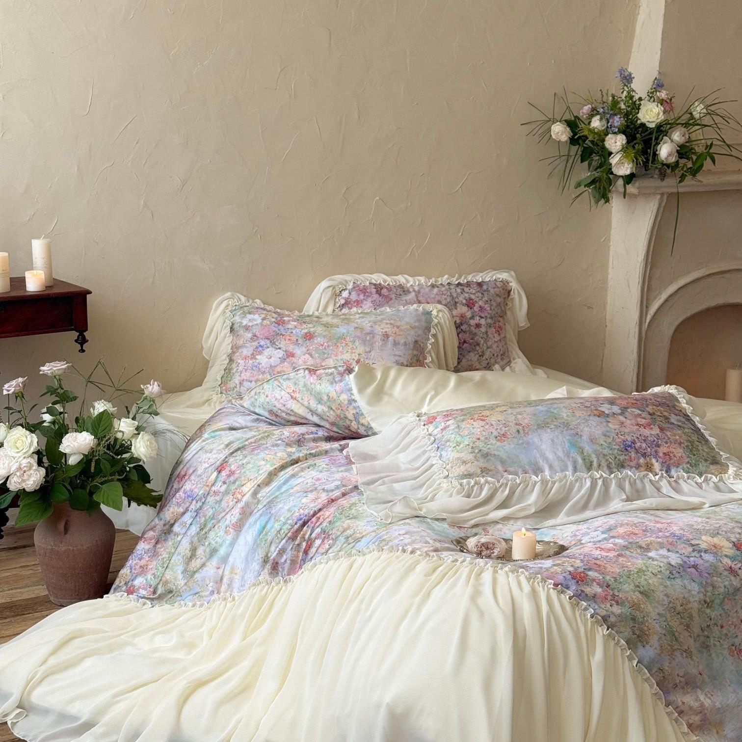 Oil Garden Veil Ruffle Bedding Set