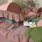 Autumn Patchwork Gauze Ruffle Bedding Set