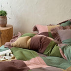 Autumn Patchwork Gauze Ruffle Bedding Set