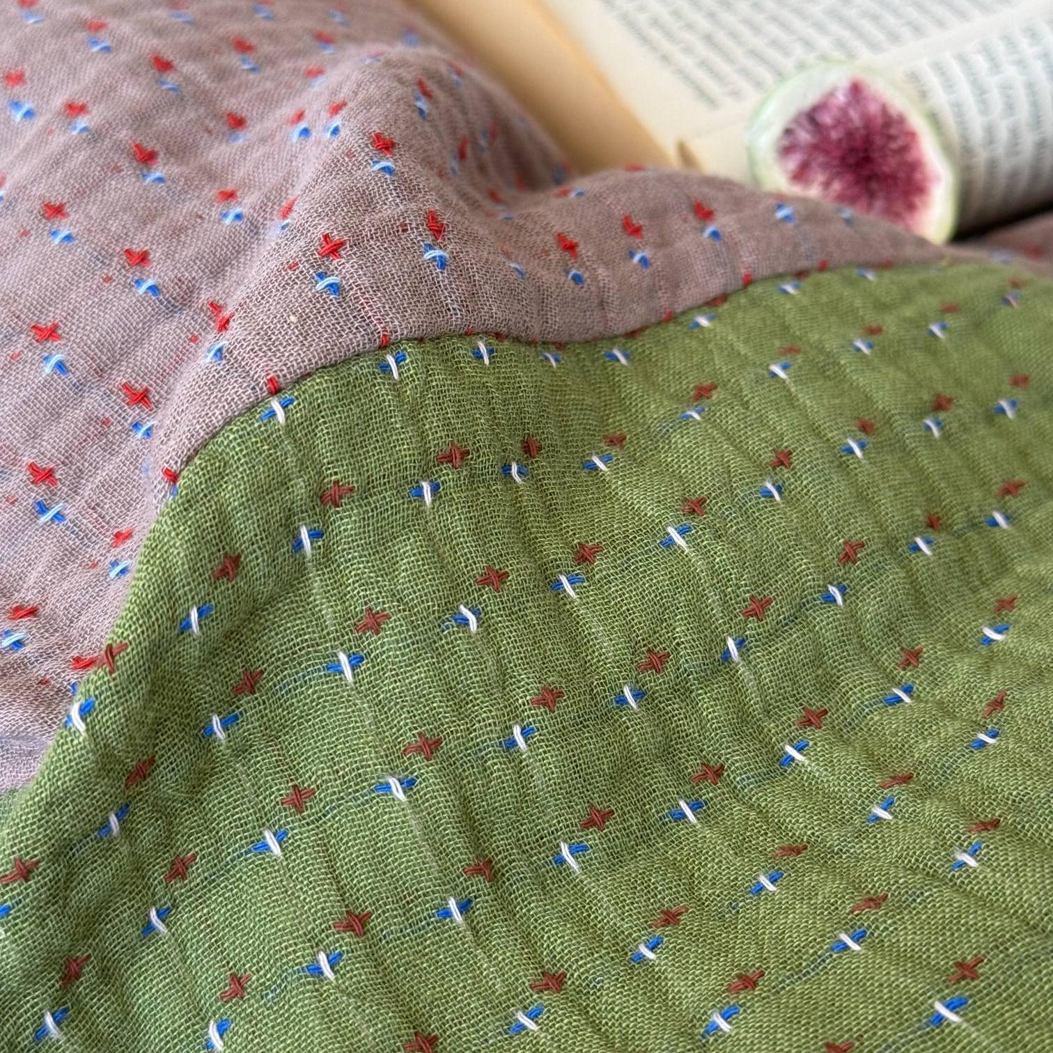 Autumn Patchwork Gauze Ruffle Bedding Set