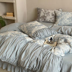 Quiet Manor Toile Ruched Bedding Set