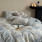Quiet Manor Toile Ruched Bedding Set