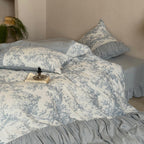Quiet Manor Toile Ruched Bedding Set