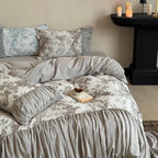 Heritage Meadow Toile Ruched Bedding Set