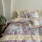 Rosewater Bloom Ruched Tencel Ruffle Bedding Set