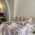 Rosewater Bloom Ruched Tencel Ruffle Bedding Set