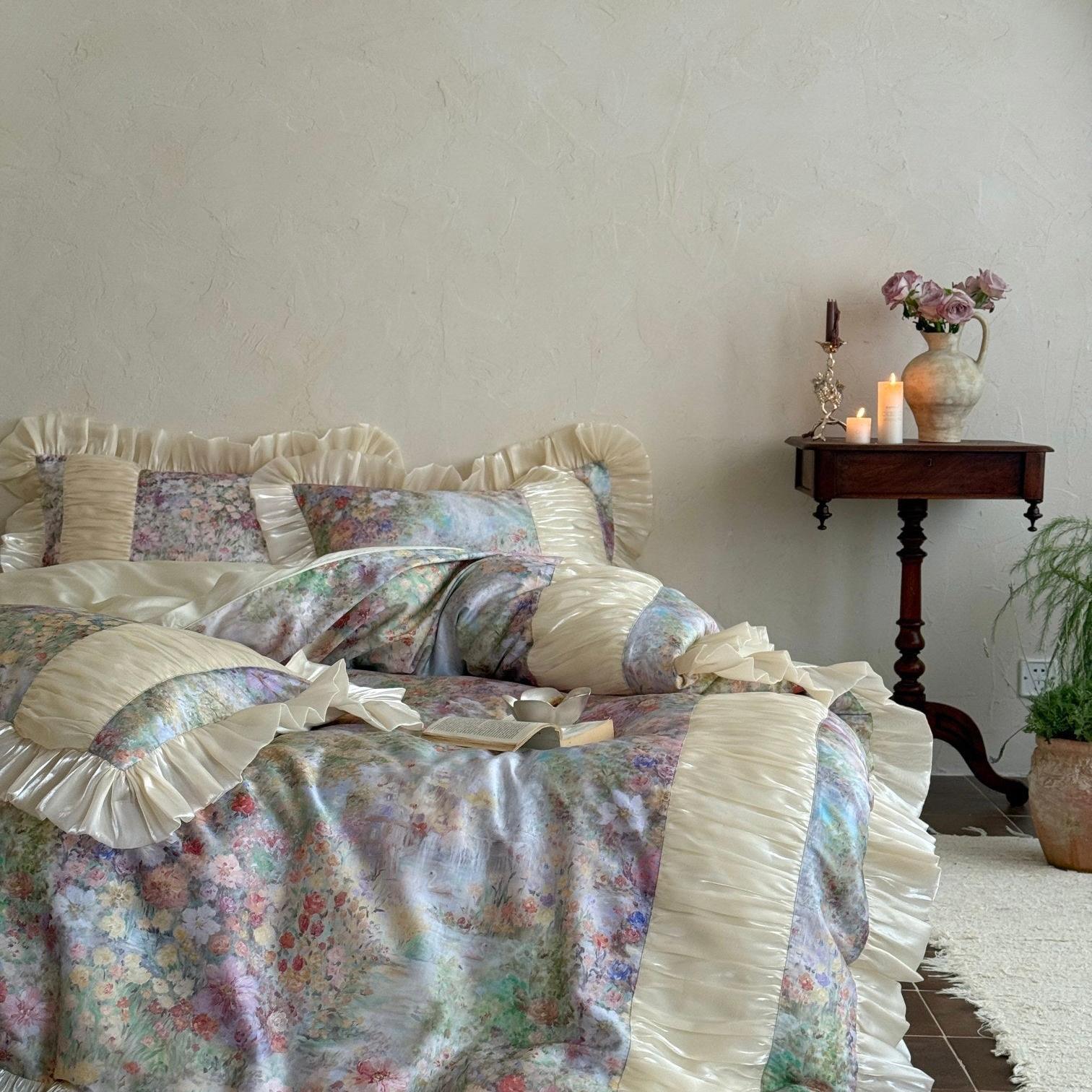 Roseveil Garden Ruched & Ruffle Tencel Bedding Set