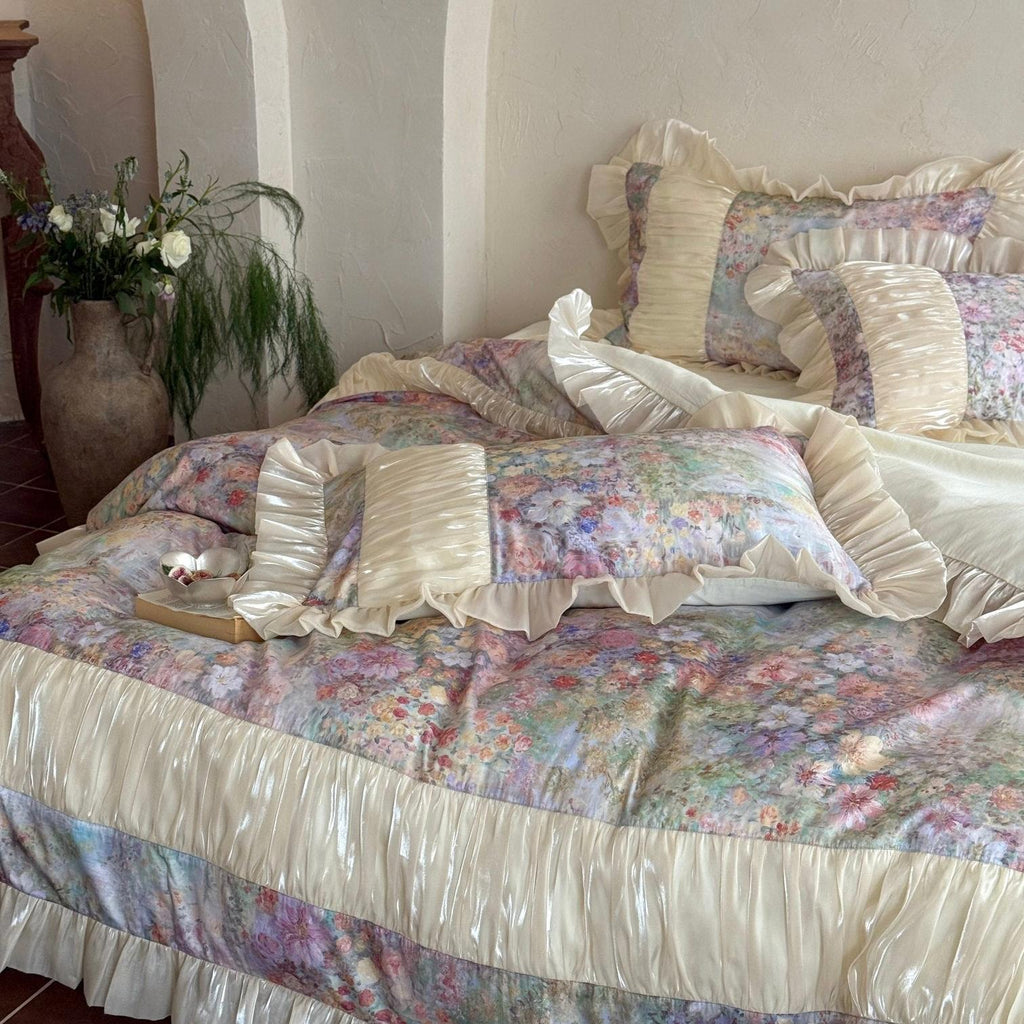 Roseveil Garden Ruched & Ruffle Tencel Bedding Set