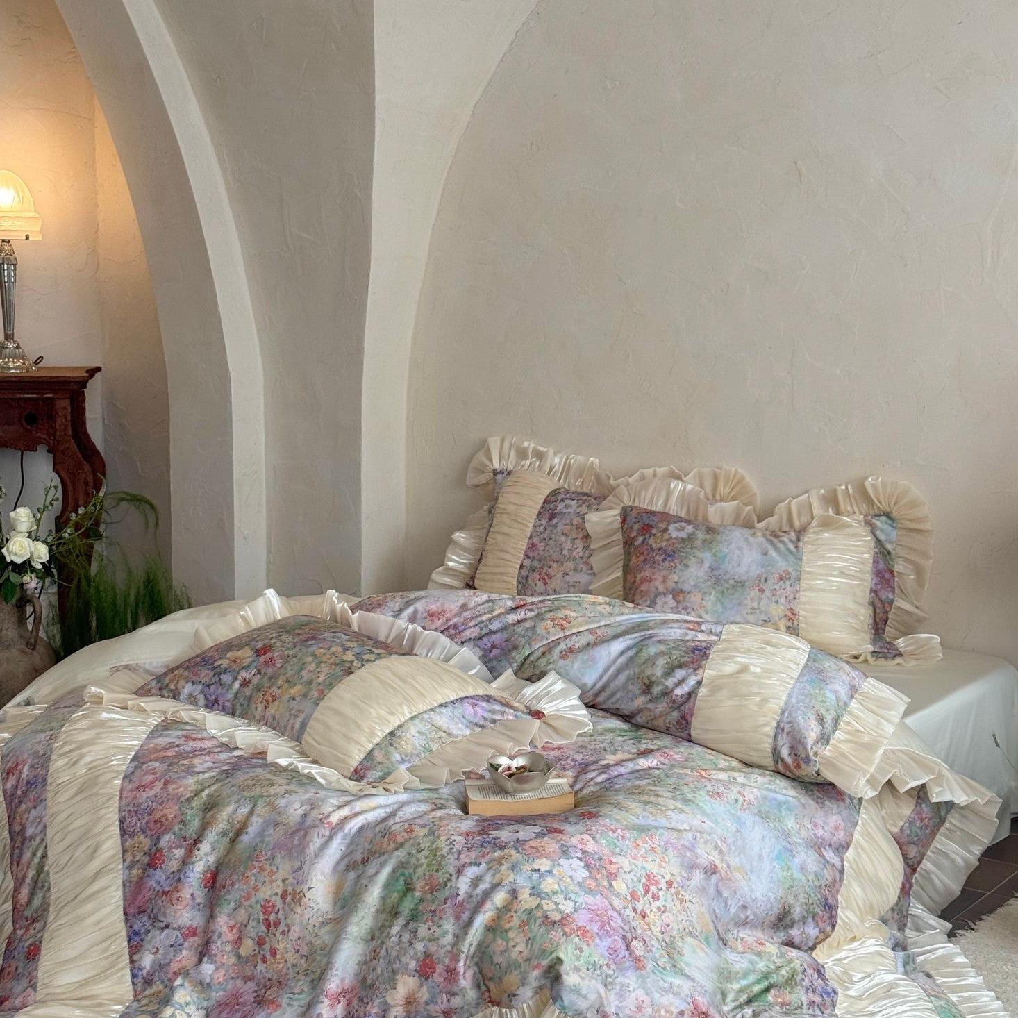 Roseveil Garden Ruched & Ruffle Tencel Bedding Set