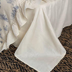 Willowbrook Toile Muslin Gauze Ruffle Bedding Set - Blue