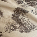 Willowbrook Toile Muslin Gauze Ruffle Bedding Set - Beige