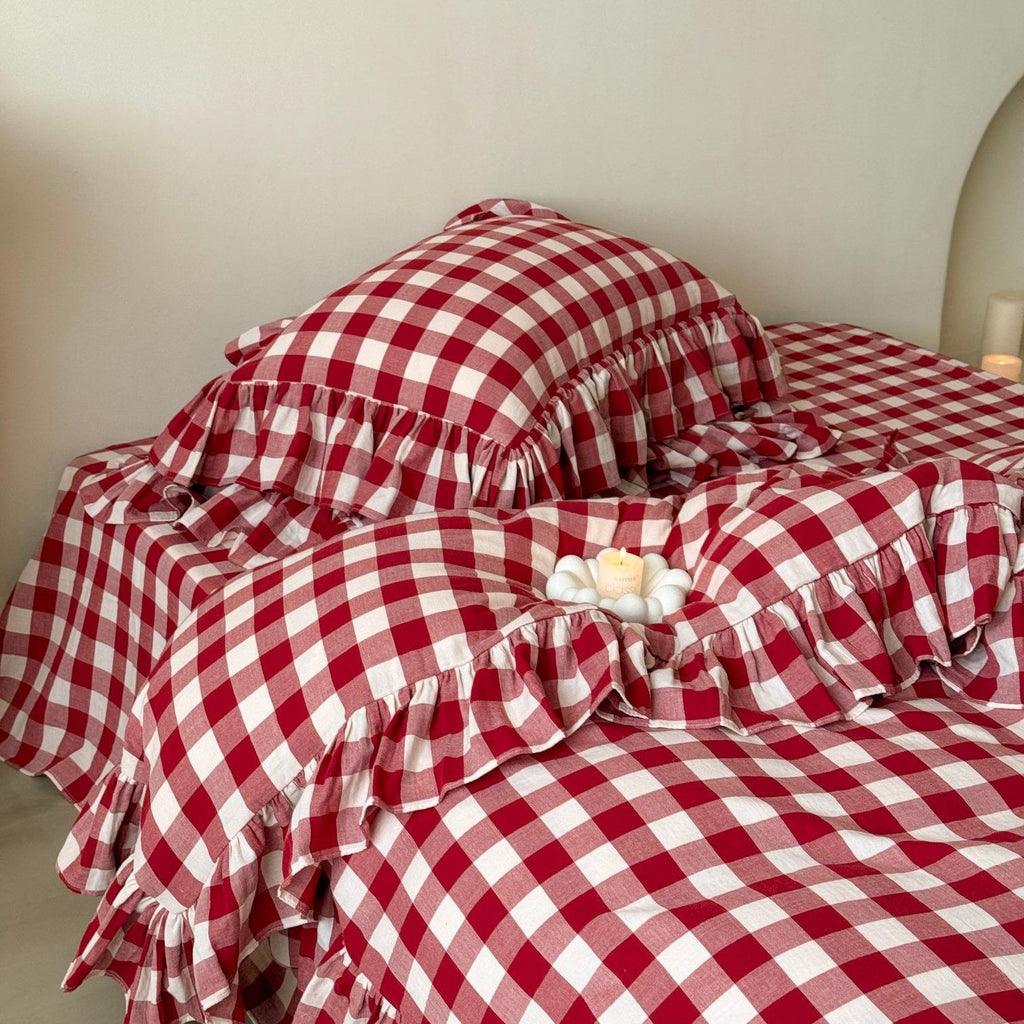 Sweet Gingham Ruffle Bedding