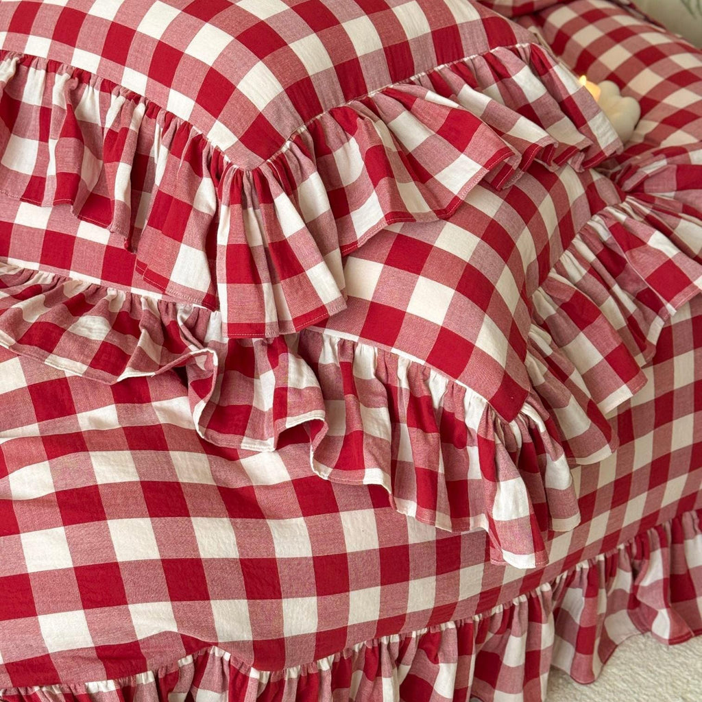 Sweet Gingham Ruffle Bedding