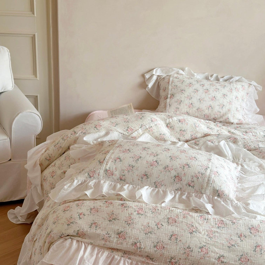 Blossom Puff Ruffle Muslin Bedding Set