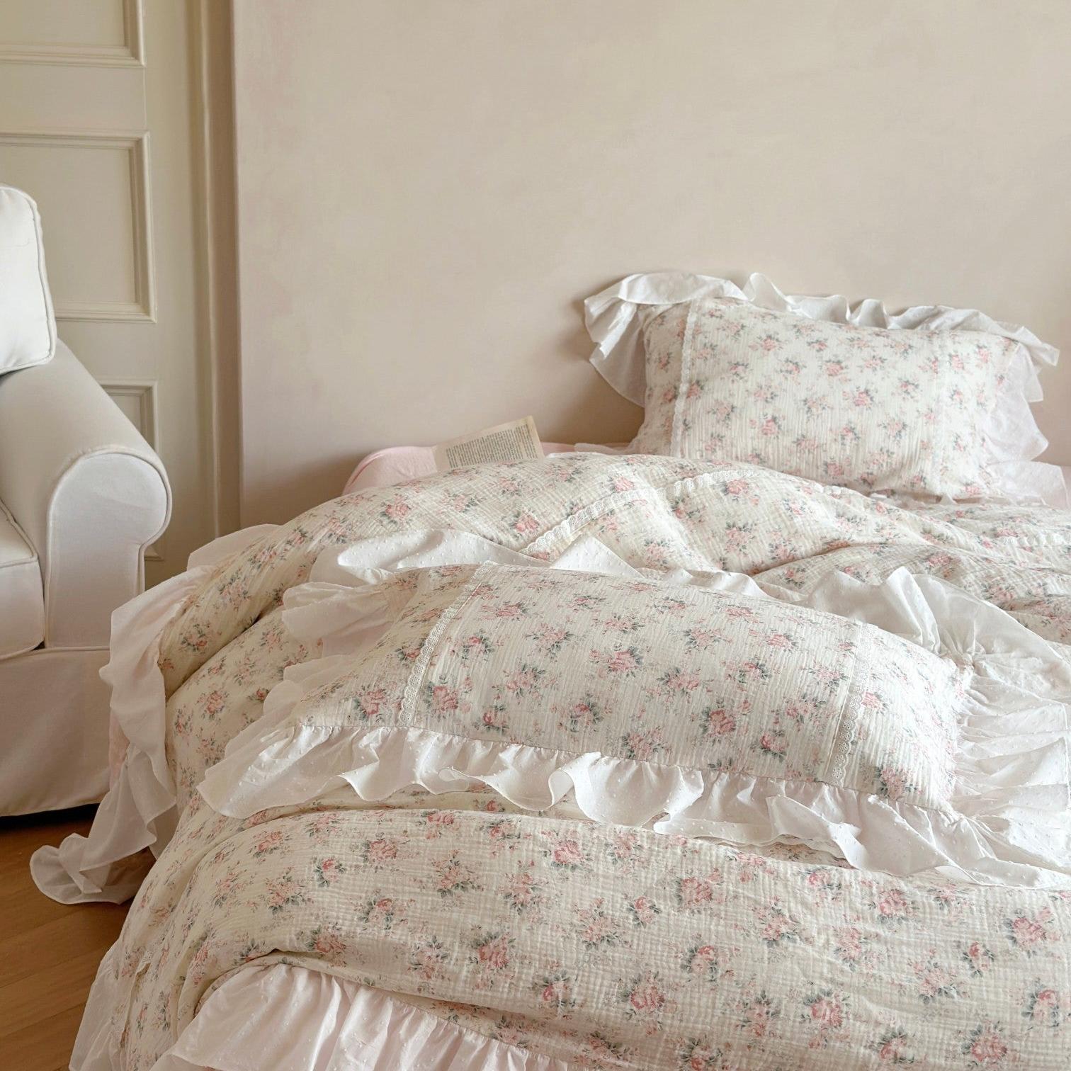Blossom Puff Ruffle Muslin Bedding Set