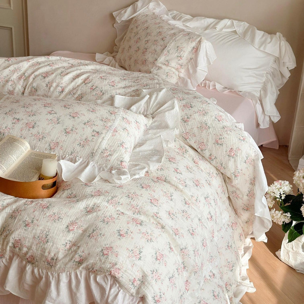 Blossom Puff Ruffle Muslin Bedding Set