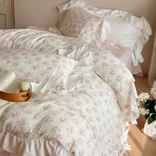 Blossom Puff Ruffle Muslin Bedding Set