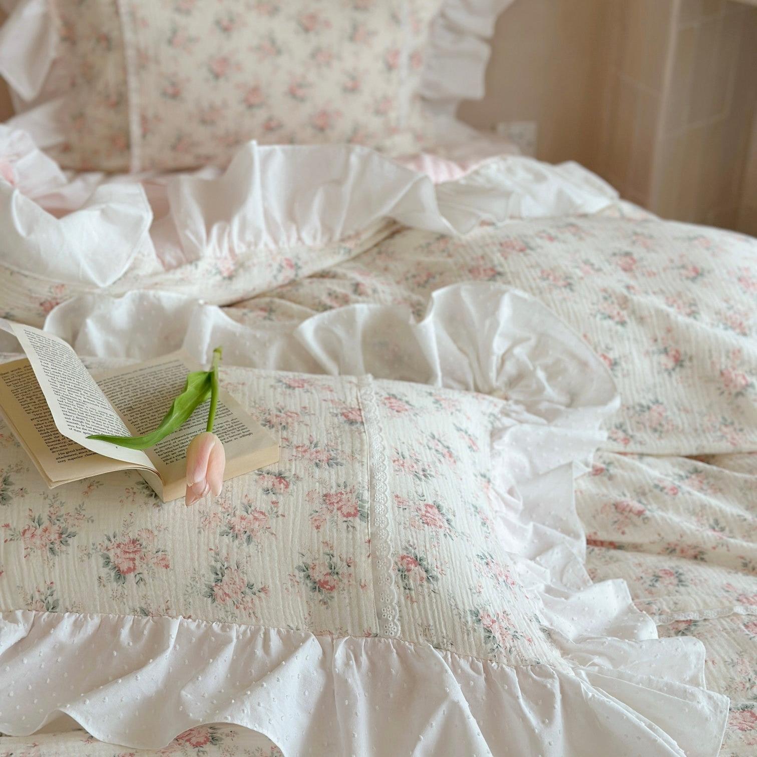 Blossom Puff Ruffle Muslin Bedding Set