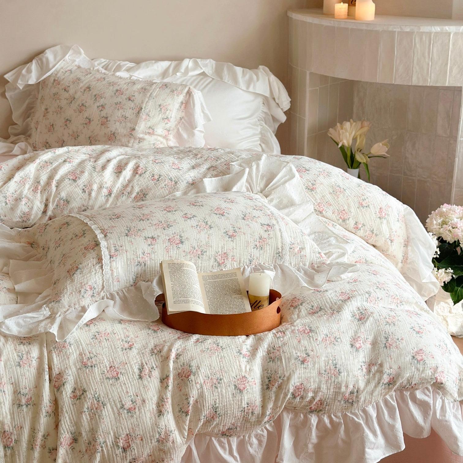 Blossom Puff Ruffle Muslin Bedding Set