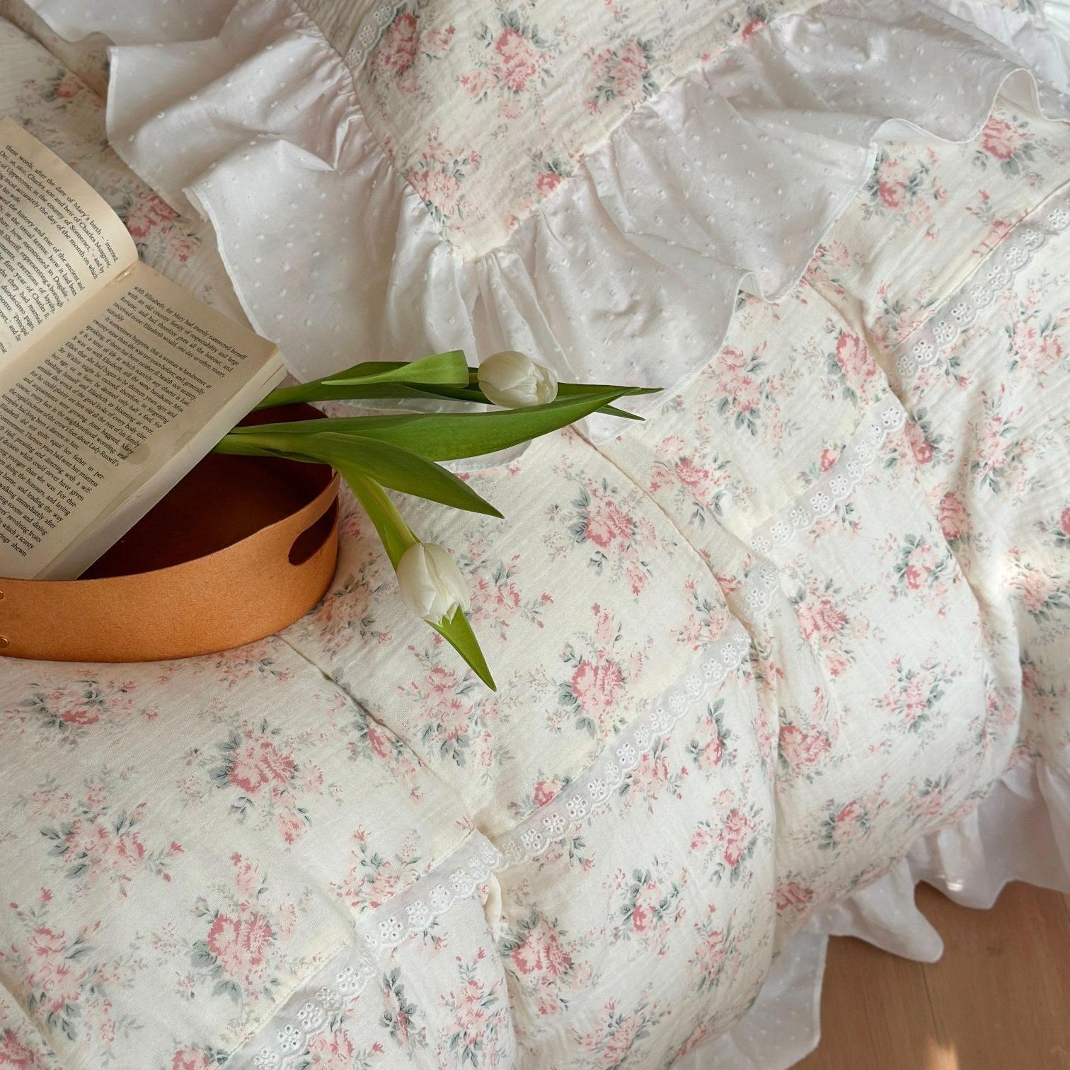 Blossom Puff Ruffle Muslin Bedding Set