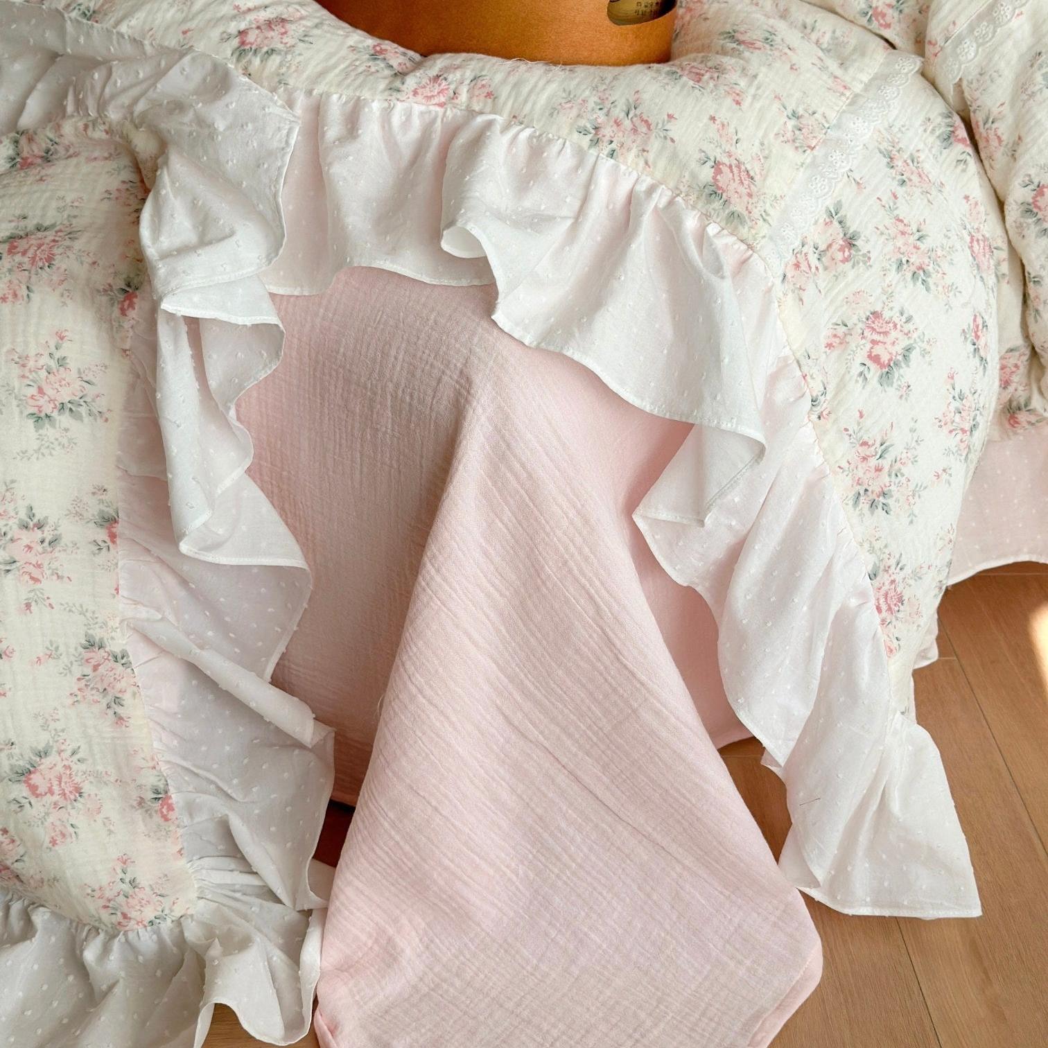 Blossom Puff Ruffle Muslin Bedding Set