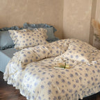 Bluebell Whisper Ruffle Muslin Gauze Bedding Set