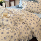 Bluebell Whisper Ruffle Muslin Gauze Bedding Set