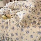 Bluebell Whisper Ruffle Muslin Gauze Bedding Set