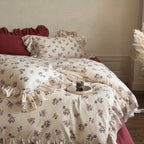 Blush Meadow Ruffle Muslin Gauze Bedding Set