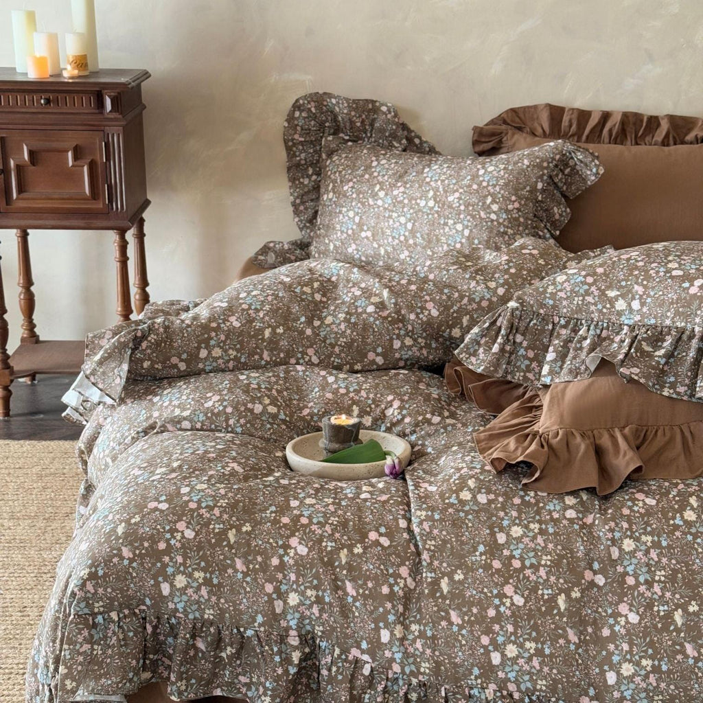 Autumn Meadow Ruffle Muslin Gauze Bedding Set