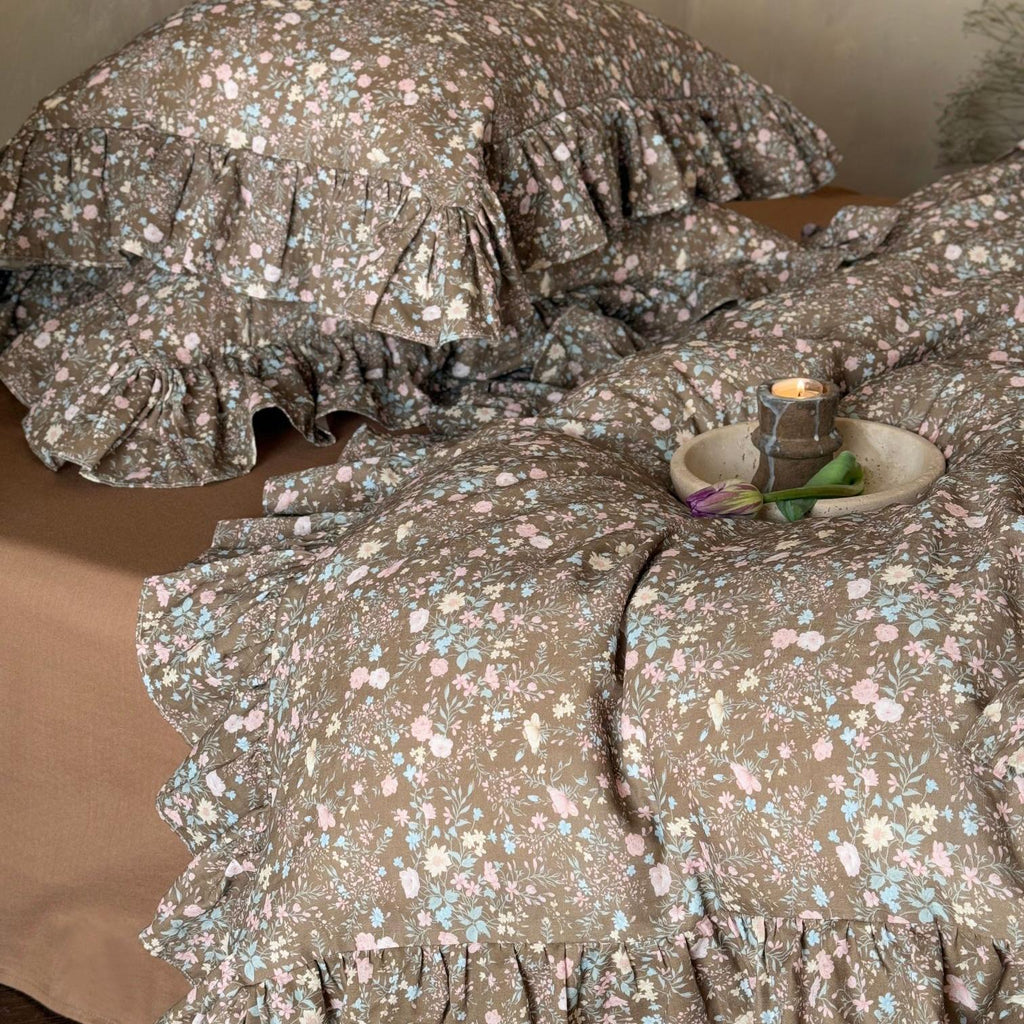 Autumn Meadow Ruffle Muslin Gauze Bedding Set