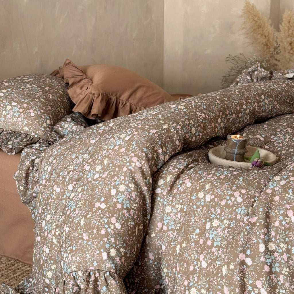 Autumn Meadow Ruffle Muslin Gauze Bedding Set