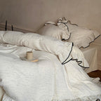 Ivory Whisper Ruffle Cotton Bedding Set