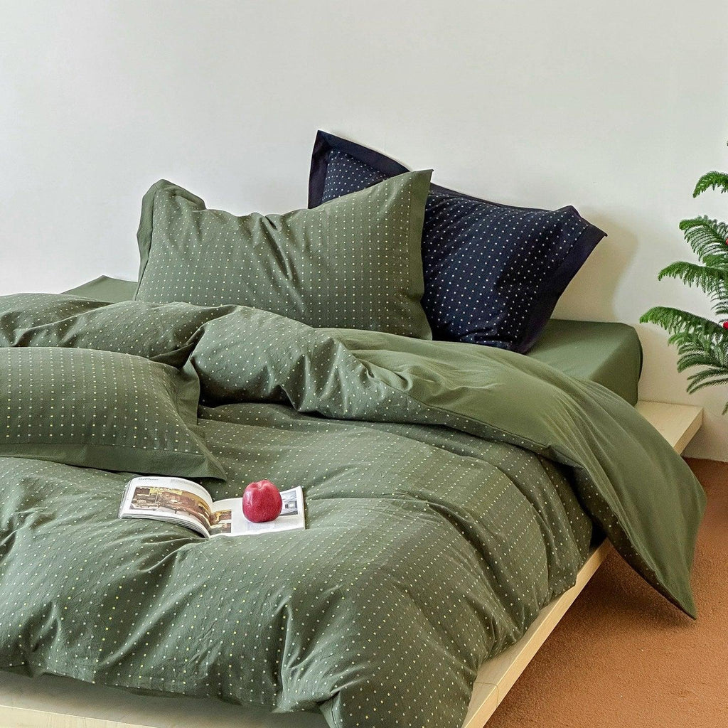 Moss Whisper Square Jacquard Duvet Cover