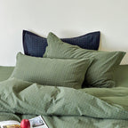 Moss Whisper Square Jacquard Duvet Cover
