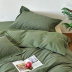 Moss Whisper Square Jacquard Duvet Cover