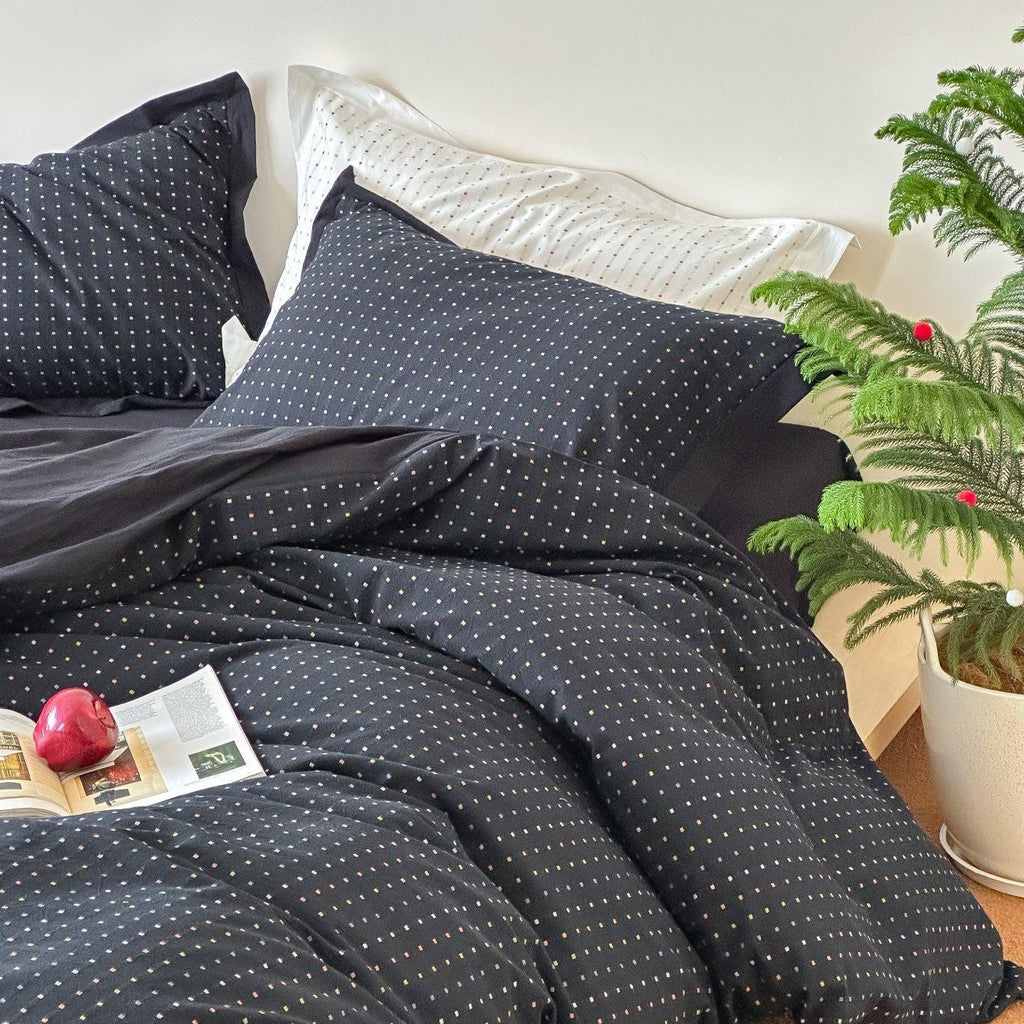 Midnight Whisper Square Jacquard Duvet Cover