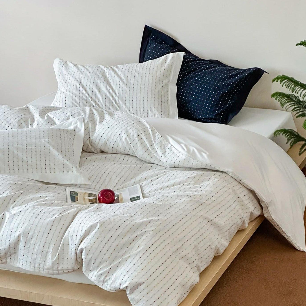 Snow Whisper Square Jacquard Duvet Cover