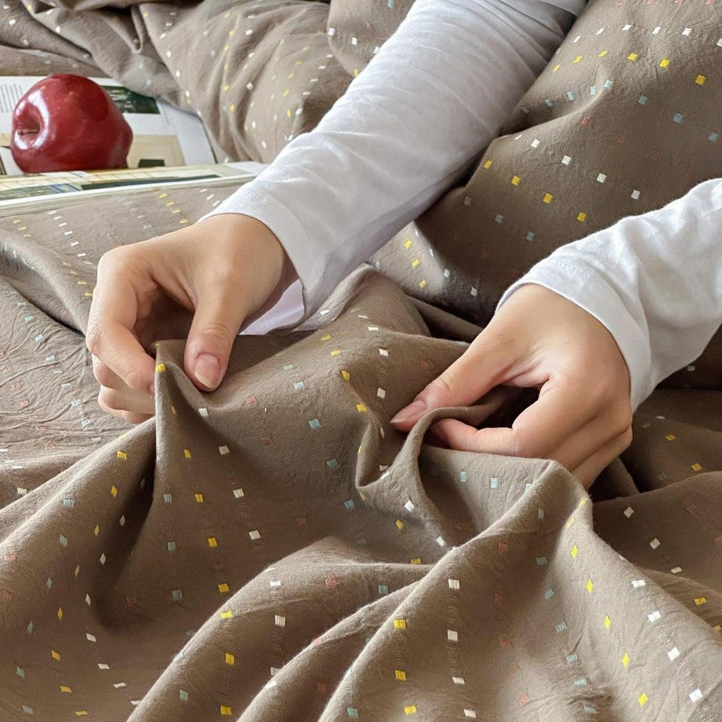 Driftwood Whisper Square Jacquard Duvet Cover