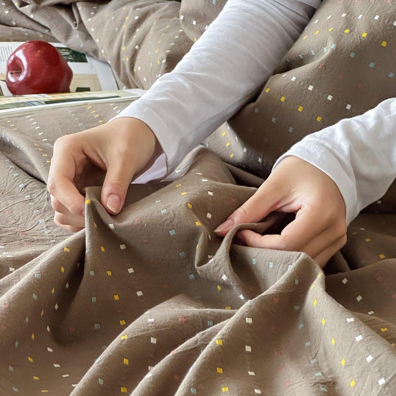 Driftwood Whisper Square Jacquard Duvet Cover