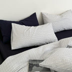 Coastal Mist Stripe Seersucker Duvet Cover