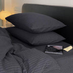 Midnight Stripe Seersucker Duvet Cover