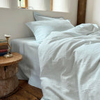 Glacier Vein Jacquard Cotton Duvet Cover -  Aqua