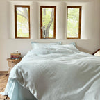 Glacier Vein Jacquard Cotton Duvet Cover -  Aqua