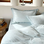 Glacier Vein Jacquard Cotton Duvet Cover -  Aqua