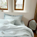 Glacier Vein Jacquard Cotton Duvet Cover -  Aqua