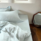 Glacier Vein Jacquard Cotton Duvet Cover -  Aqua