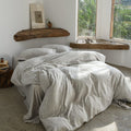 Glacier Vein Jacquard Cotton Bedding Set - Mist Grey