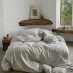 Glacier Vein Jacquard Cotton Bedding Set - Mist Grey
