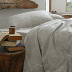Glacier Vein Jacquard Cotton Bedding Set - Mist Grey